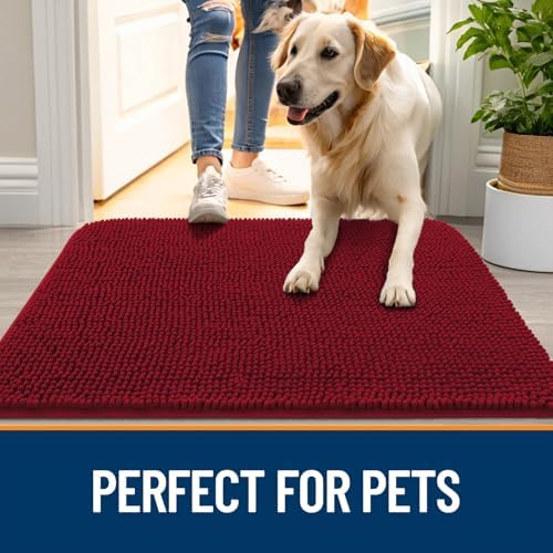 OLANLY Dog Door Mat for Muddy Paws 47x17, Super Absorbent Chenille Mud Mat - Image 6