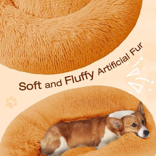 JOLLYVOGUE Dog Beds Large Sized Dog, 36 inches Calming Soft Anti-Anxiety Donut - Image 3