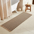 TYUU Waffle Runner Rug Bathroom, Long Boho Bath Mat, 72x24 Black & Khaki by TYUU
