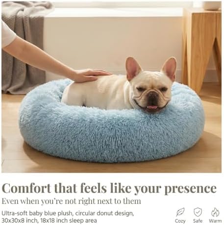 nononfish Cozy Small Dog Bed, Soft Donut Calming Pet Bed - Image 2