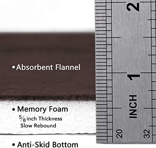 Flamingo P Brown Bath Mat 17x24 Quick Dry Washable Soft Memory Foam - Image 5
