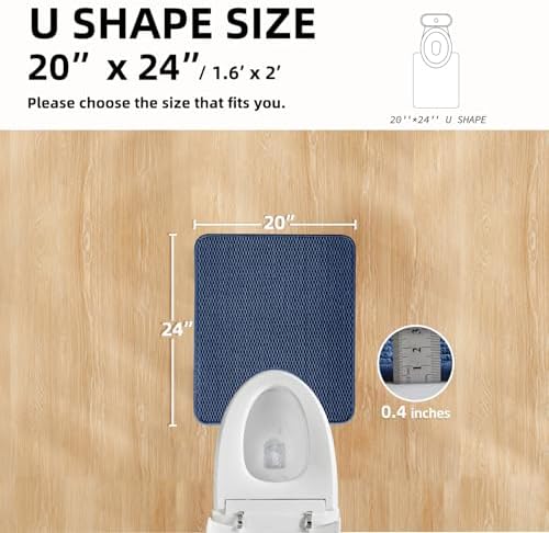 TYUU Toilet Rug, Thin Toilet Rugs U Shaped Washable Non Slip Absorbent Quick - Image 2