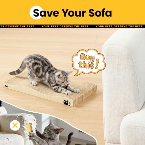 Cat Scratcher, Durable Scratch Pad, Corrugated Cardboard Scratching Board - Image 4