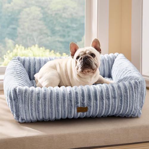 Bedsure ComfyFleece® Cute Dog Bed Medium Large Size Dog，30in Blue Indigo by BEDSURE