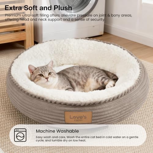 Love's cabin Round Donut Cat and Dog Cushion Bed, 20in Pet Bed - Image 7