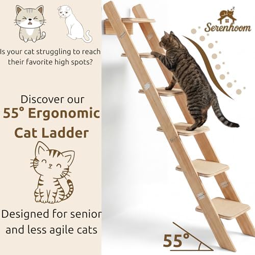 65" Tall 6-Level Cat Ladder for Window & wall | Fits Cats up to 20 lbs |Senior - Image 2