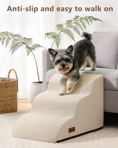 Aodisman Dog Stairs for Small Dogs, 3 Step Dog Ramp for Couch, Non-Slip Steps - Image 2
