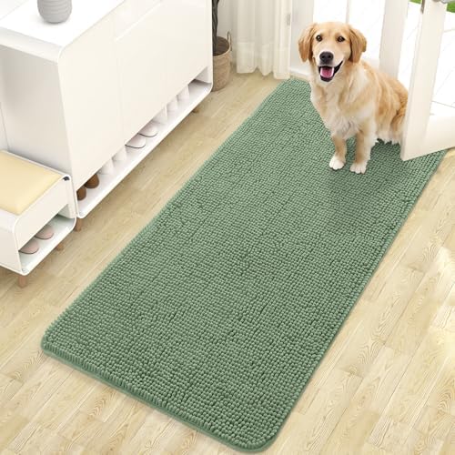 OLANLY Dog Door Mat for Muddy Paws 47x24, Super Absorbent Chenille Mud Mat by OLANLY