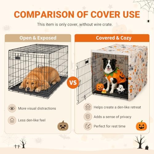 Explore Land Halloween Pattern Dog Crate Cover, 48 Inches - Image 3