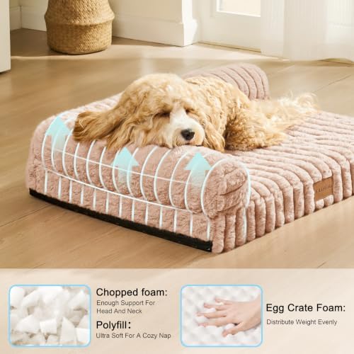 Orthopedic Medium Dog Bed Furry Pet Bed, Washable Cover 30''X20'' - Image 4