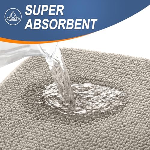 OLANLY Thick Memory Foam Bathroom Rug 30x20, Absorbent Bath Mat, Warm Taupe - Image 3