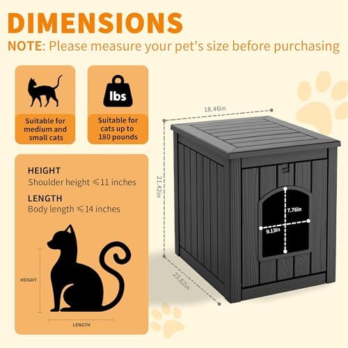Cat Litter Box Enclosure, Plastic Hidden Litter Box Side Table - Image 3