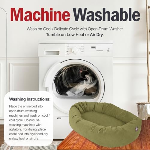 Majestic Pet 52 Inch Suede Calming Dog Bed Washable – Cozy Soft Round Dog Bed - Image 7