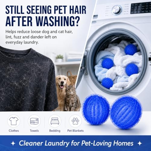 12 Pack Pet Hair Remover for Laundry, Reusable Cat & Dog Laundry Hair Catcher - Image 2