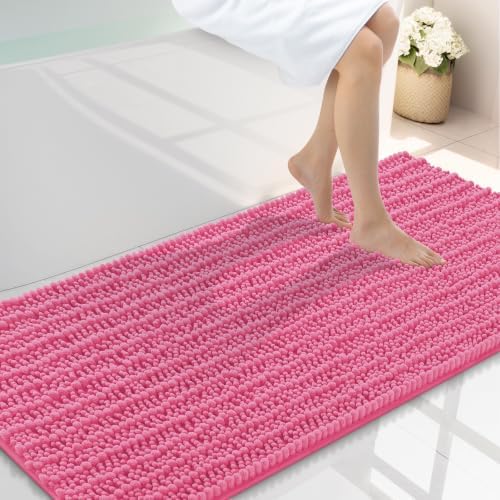 Smiry Bathroom Rugs 44X24, Extra Soft Rubber Backing Chenille Bath Mats by Smiry
