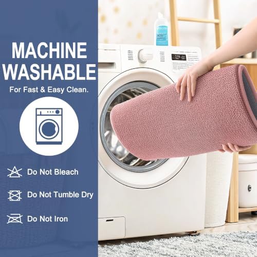 OLANLY Memory Foam Bathroom Runner Rugs 59x20, Long Bath Mats, Dusty Rose - Image 6