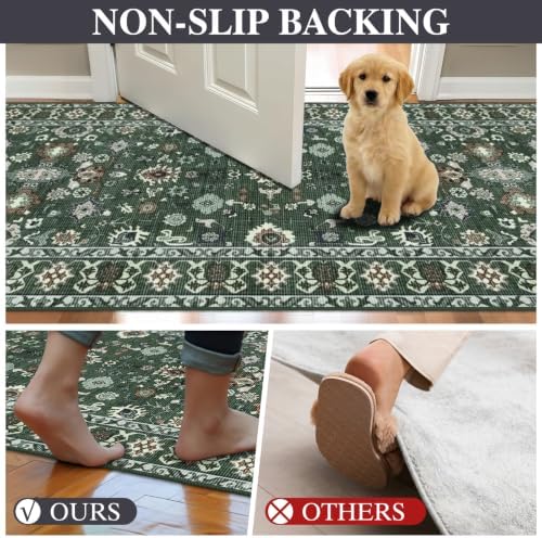 5x5 Rug Soft Washable Non Slip Vintage Mat - Image 5