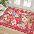 Red Washable 2x3 Entry Rug, Small Rugs by WelcometoBabovid