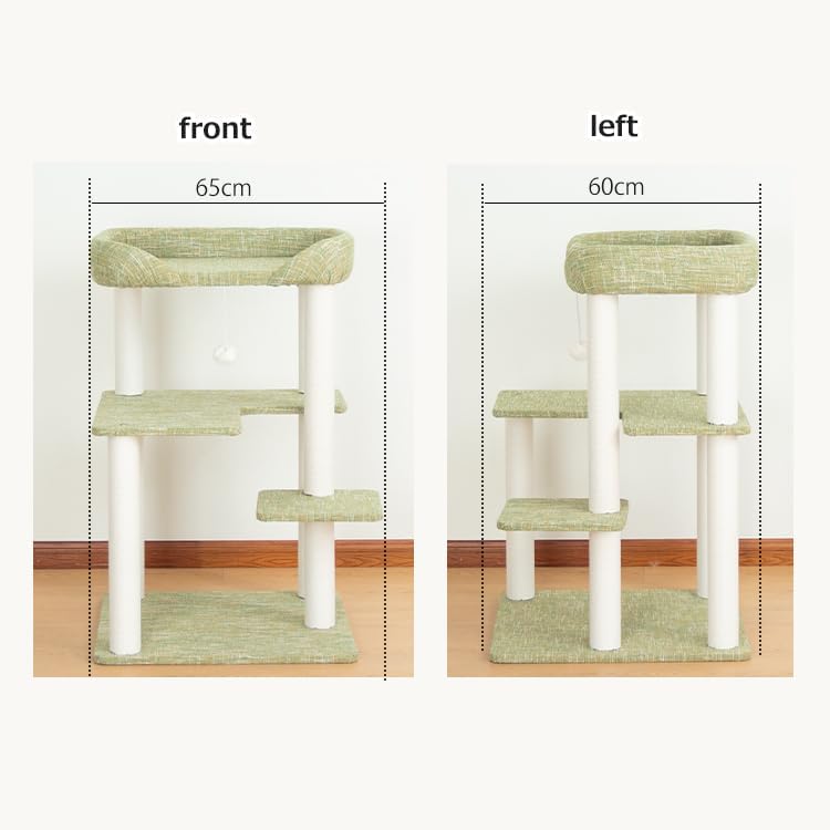 37.5" Cat Tree Tower for Large & Senior Cats, Low-Step Design - Image 2