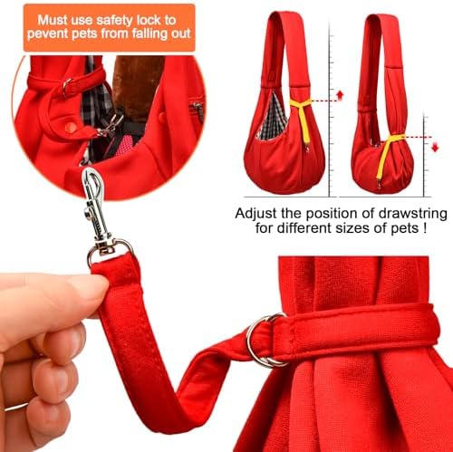Tomkas Small Dog Cat Sling Carrier Puppy Purse Travel Wrap Soft Crossbody Pet - Image 3