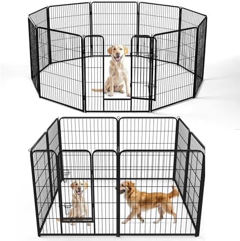 DUMOS Dog Playpen 40 Inch 8 Panels Indoor Outdoor Metal Pet Fence by DumosLifestyle