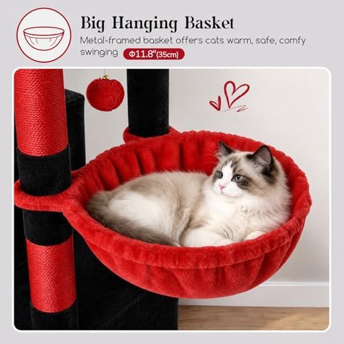 Globlazer 52in Gothic Cat Tree for Indoor Cats, 2 Condos - Image 4