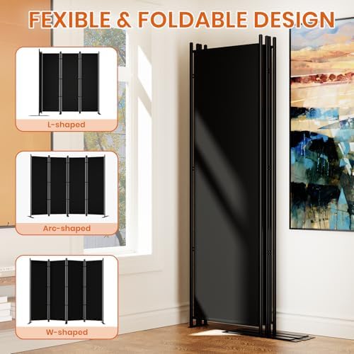 SUNALLY Room Divider Privacy Screens, 4 Panel Divider - Image 4