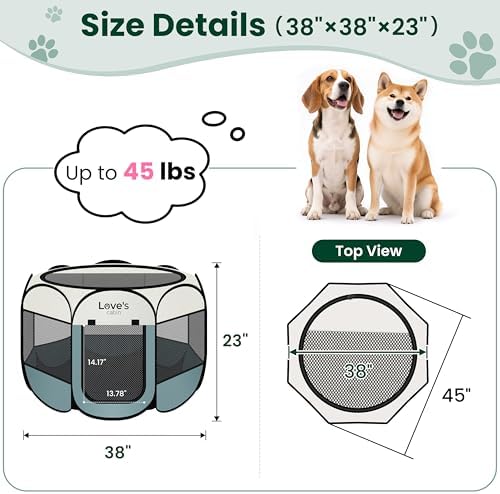 Love's cabin Pet Puppy Dog Playpen, Large Dog Tent Crates Cage Indoor/Outdoor - Image 3