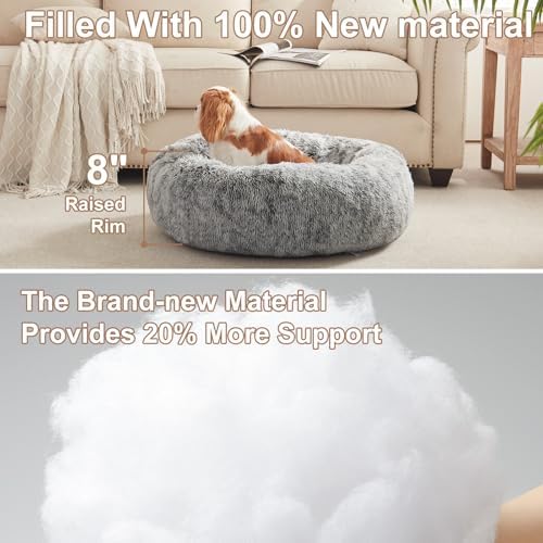 30 inches Faux Fur Fluffy Donut Dog Bed - Image 3