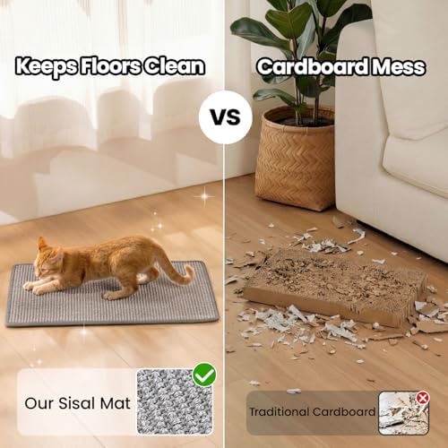 Conlun Cat Scratcher Mat, Natural Sisal Cat Scratch Pad - Image 3