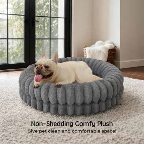 BALANCE Luxury Donut Dog Bed, 30 Inches Round Dog Bed Medium Size Dogs Washable - Image 2