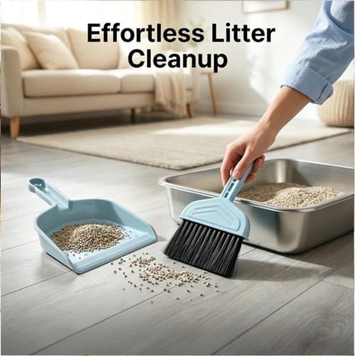 4-in-1 Cat Litter Scoop with Holder, Metal Litter Scoop Includes Portable Small - Image 4