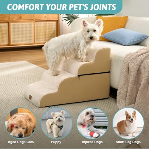 COZY KISS Detachable Small Dog Stairs 19.7" H, Wide Pet Step - Image 5
