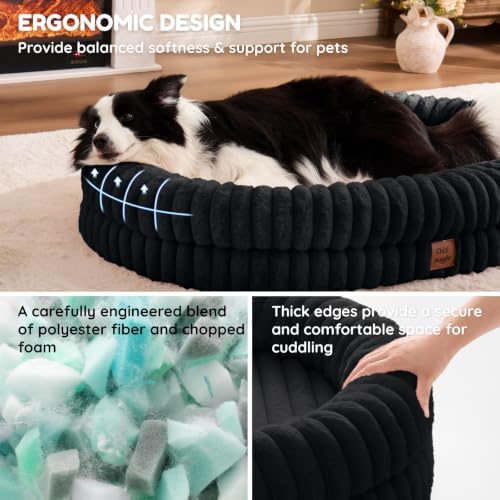 ChiXnuggle Orthopedic Dog Bed, Washable Cover, Faux Fur Bolster Pet Couch - Image 5