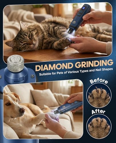 Pet Nail Grinder for Dogs & Cats, 6700 RPM Electric Dog Nail File - Image 7