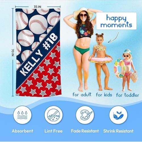 Personalized Beach Towel With Name, Custom Beach Towel with Text, Customized - Image 3