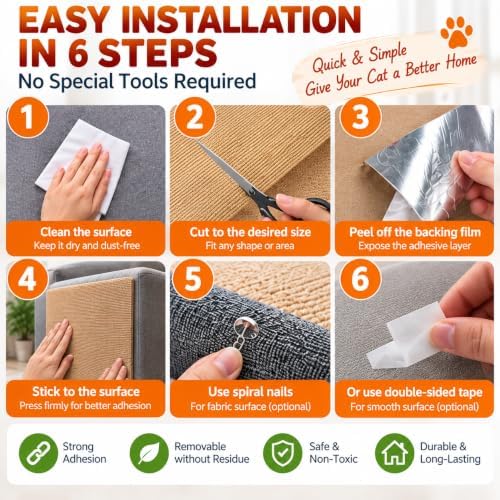 4Pack Cat Scratch Furniture Protector, Self-Adhesive - Image 5