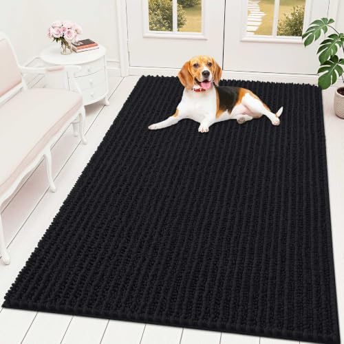 OLANLY Dog Door Mat for Muddy Paws 59x35, Ultra-Absorbent Chenille Mud Mat by OLANLY