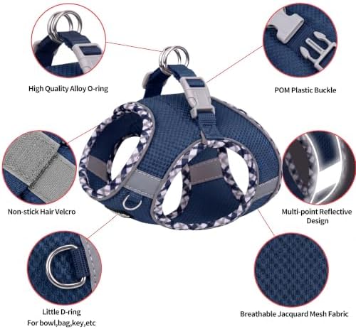 AIITLE Small Dog Harness and Leash Set Strong Magic Tape - Image 3