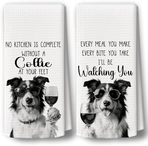 Dog Kitchen Towels Decor Set of 2 by BCUANGD