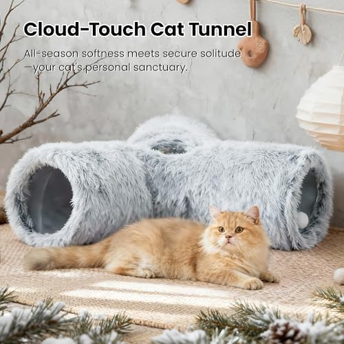 Tempcore Plush Cat Tunnel, 3-Way Collapsible Toy - Image 5