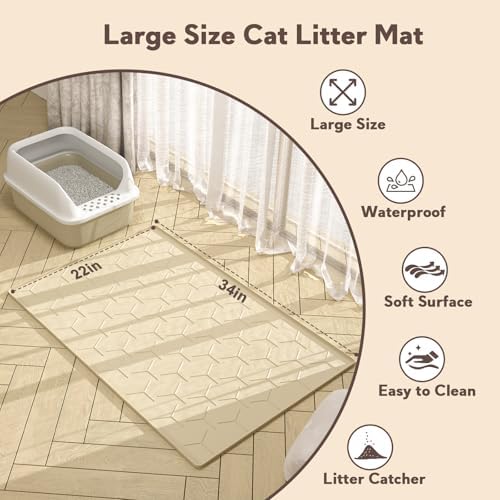 Garoopion Silicone Cat Litter Mat 34×22 inch - Image 5