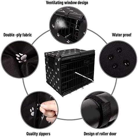 Pet Prime Dog Crate Cover Indoor/Outdoor Durable Windproof 600D Oxford Fabric - Image 3