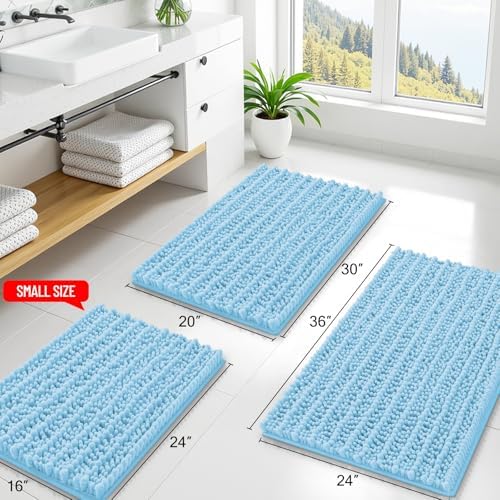 Smiry Bathroom Rugs 36X24, Extra Soft Rubber Backing Chenille Bath Mats - Image 2