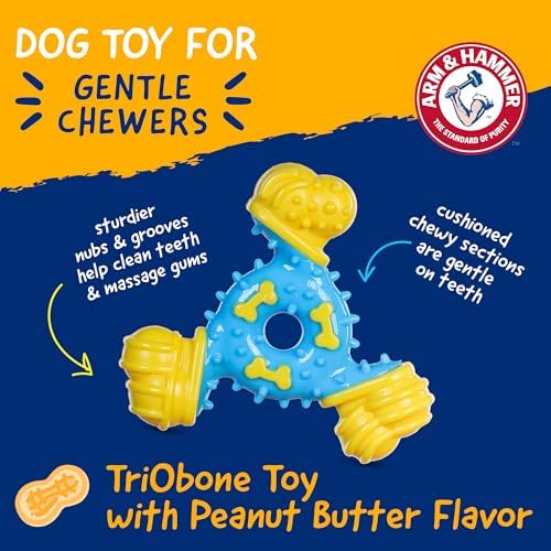 Arm & Hammer Nubbies TriBone Dental Dog Chew Toy, Peanut Butter - Image 2