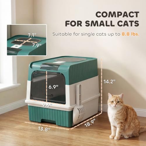 PawHut Cat Litter Box with Lid, Pull-Out Drawer Tray - Image 7