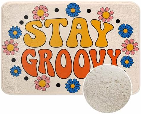 Seventies Retro Stay Groovy Bath Rugs by Unknown