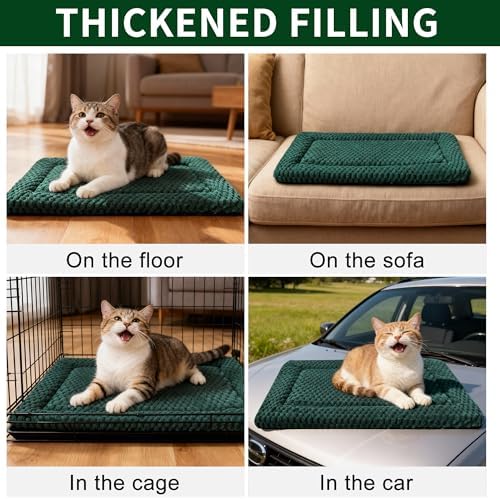 Dog Bed Mat, Reversible & Ultra Soft Kennel Pad-Machine Washable Pet Bed - Image 7