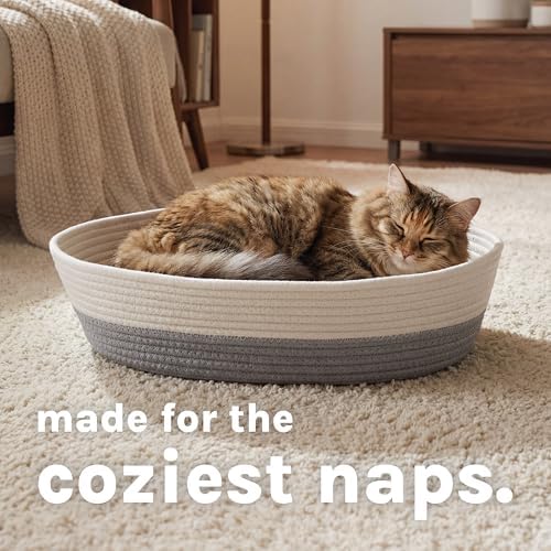 Kitty City Woven Cat Bed with Removable Washable Cushion, Cozy Braided Rope - Image 4