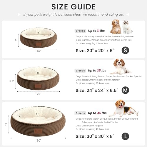 Love's cabin Round Donut Cat and Dog Cushion Bed, 30in Pet Bed - Image 4